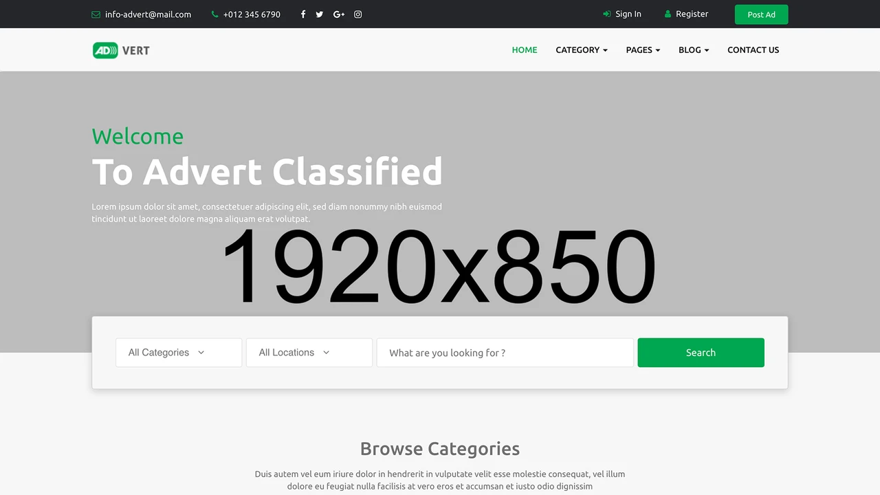 Advert - Classified Ads Template