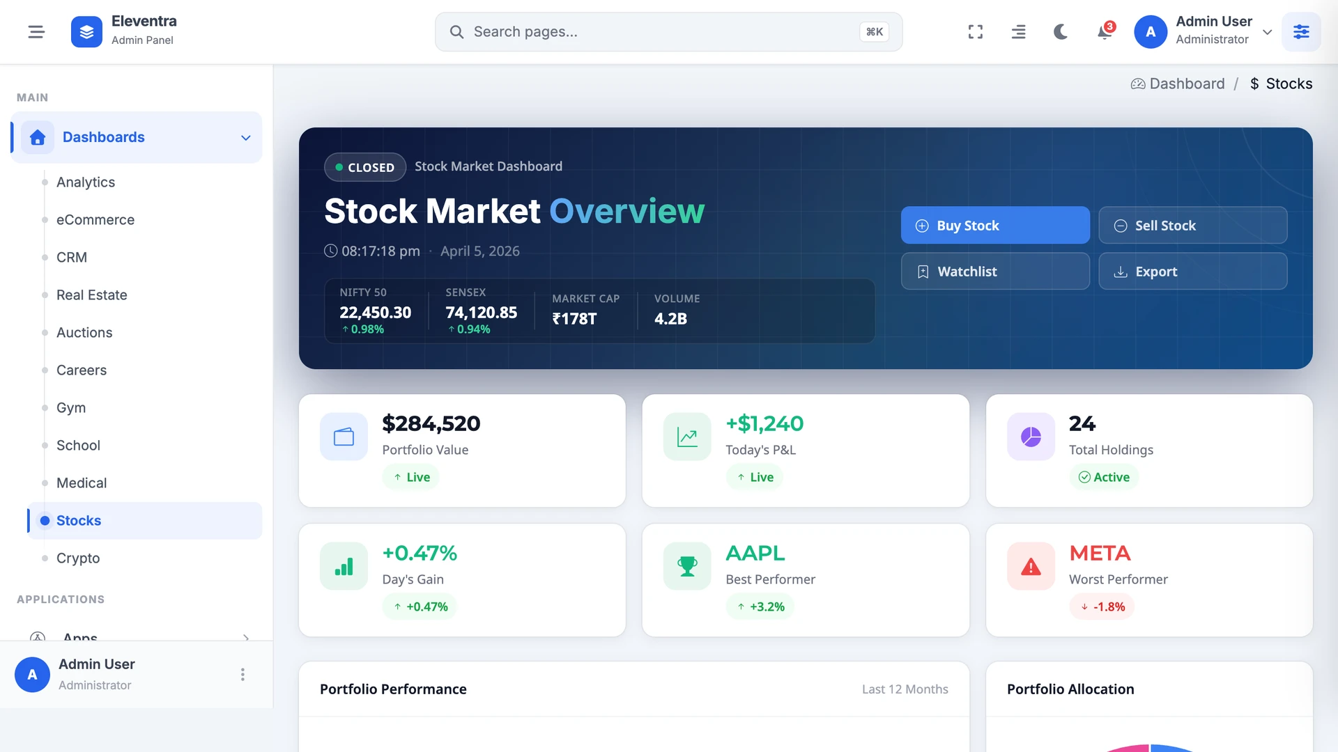 Eleventra - Angular 21 Admin Dashboard Template + UI Kit + 90+ Pages