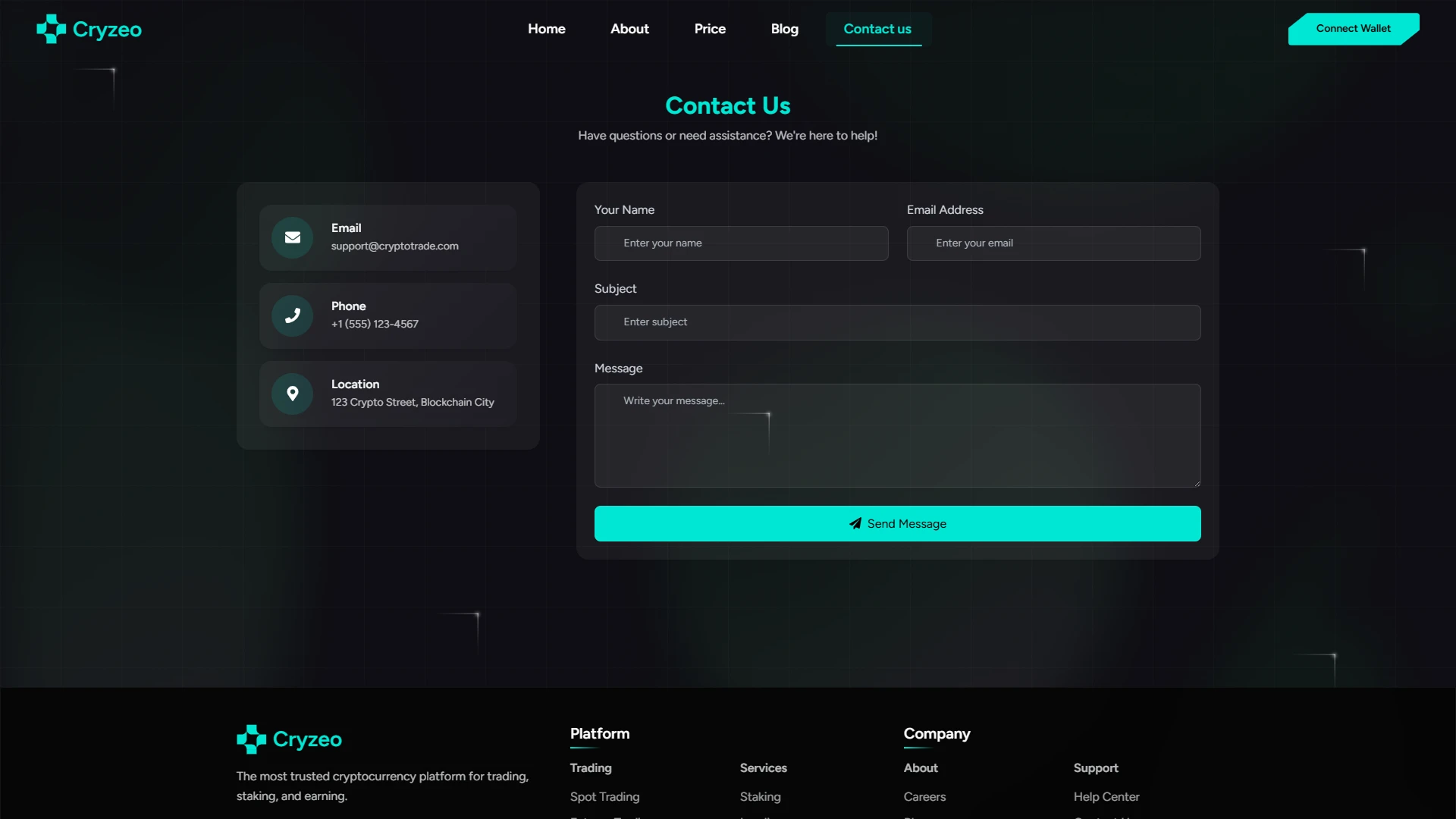 Cryzeo - Crypto Token Landing Website Template Bootstrap Modern Crypto