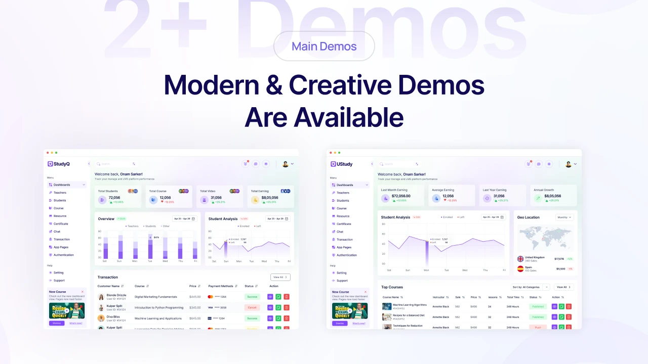 UStudy - Online Course & Education LMS Figma Admin UI Template Kit