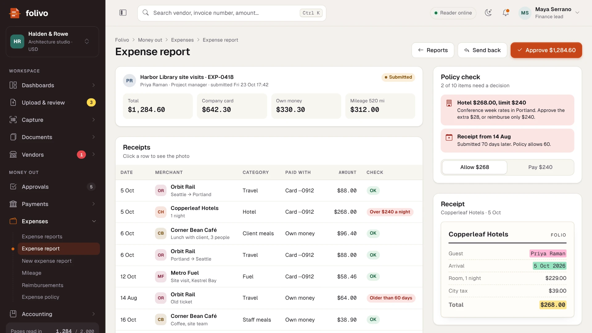 Folivo - AI Invoice & Receipt OCR Admin Dashboard Template HTML, React, Vue (Screenshot 18 of 20)