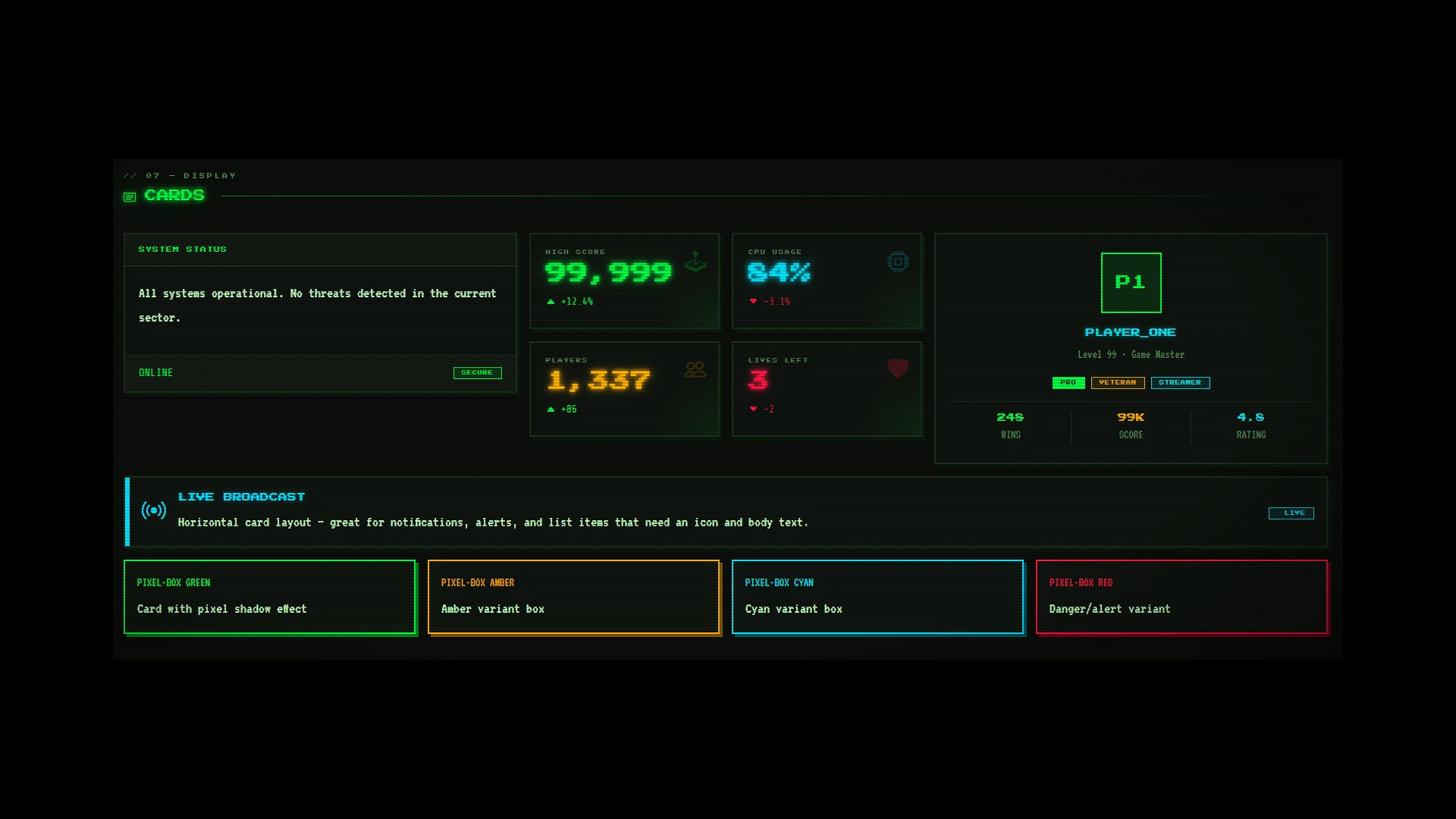 Retro UI Kit - UI Elements & Starter Templates