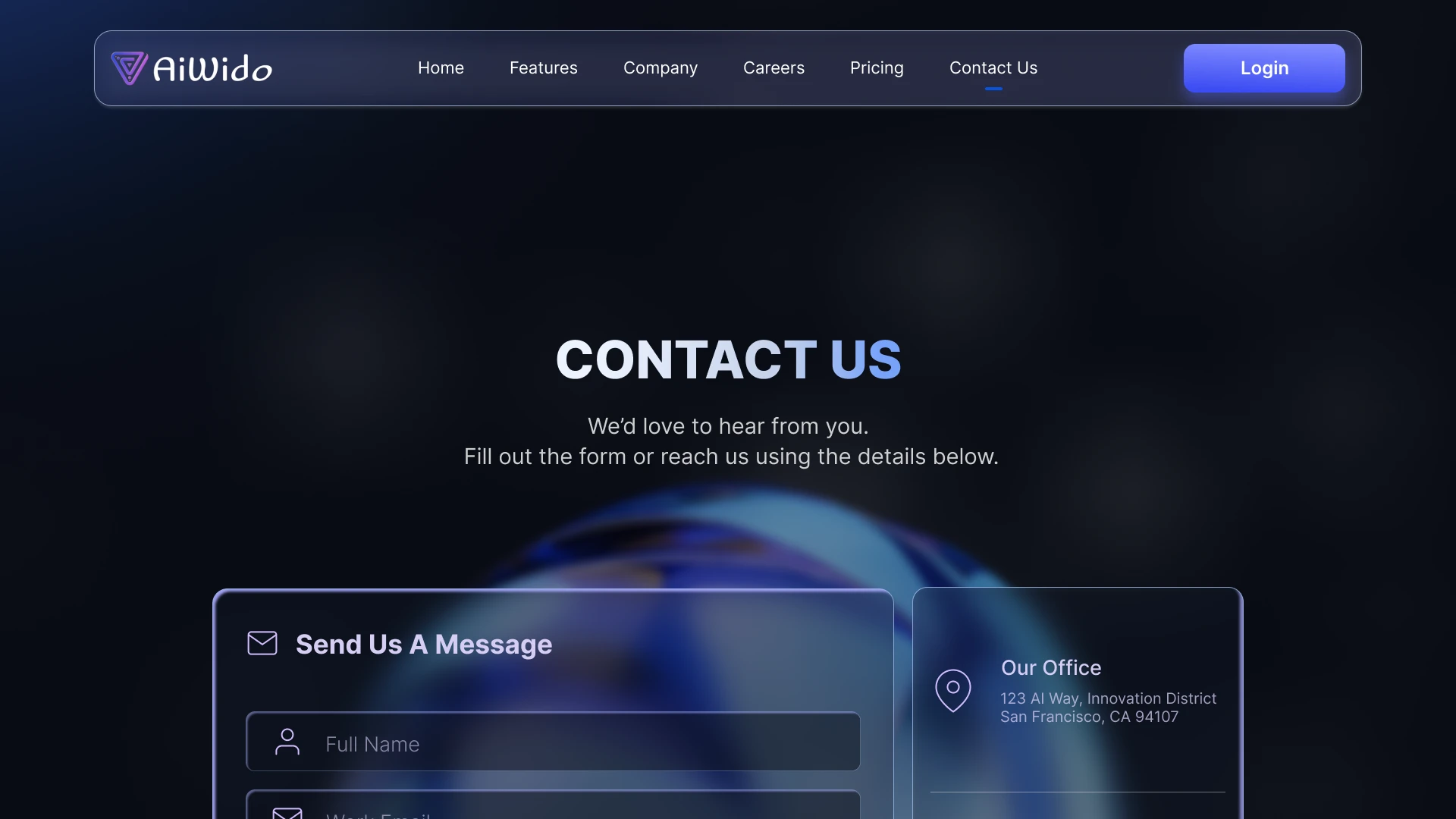 AiWido - Premium Futuristic AI Video Generator SaaS Figma Template