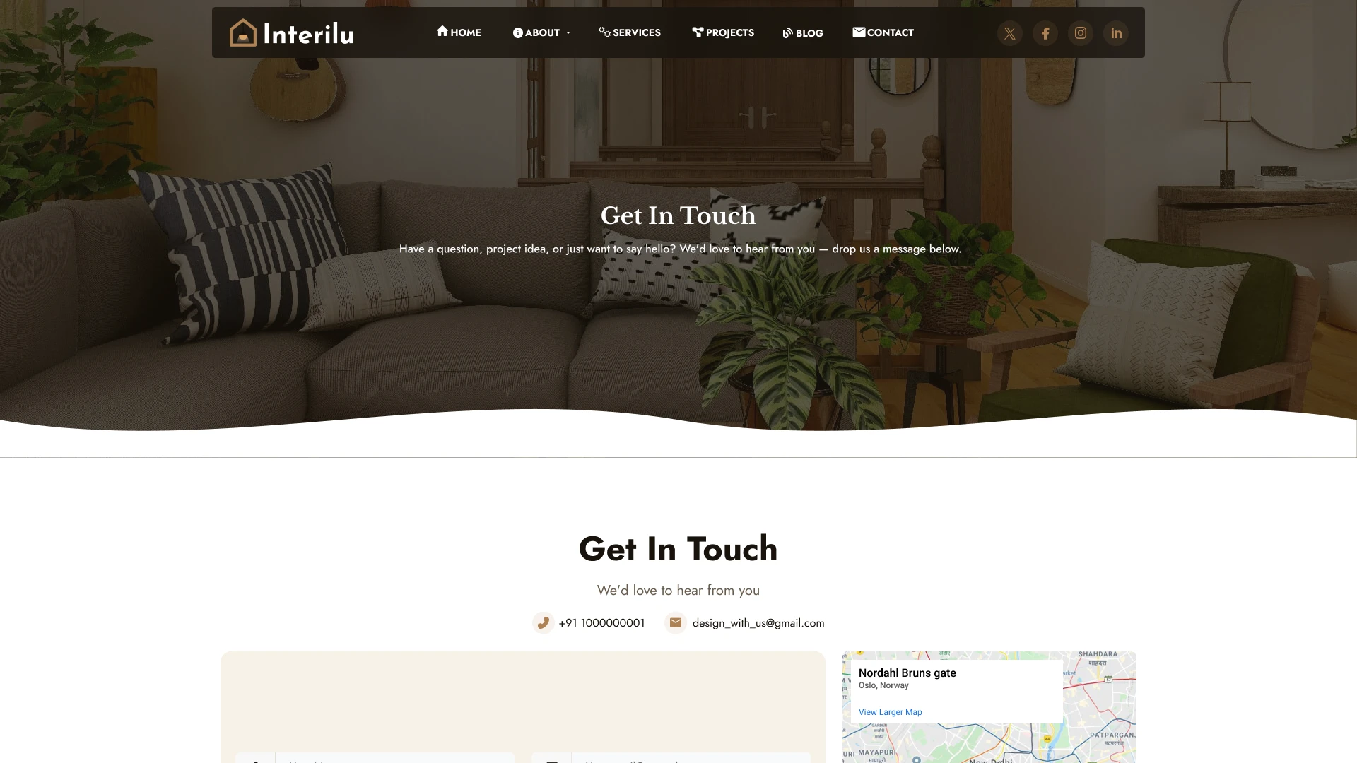 Interilu - Modern Interior Design and Architecture Figma Agency Template