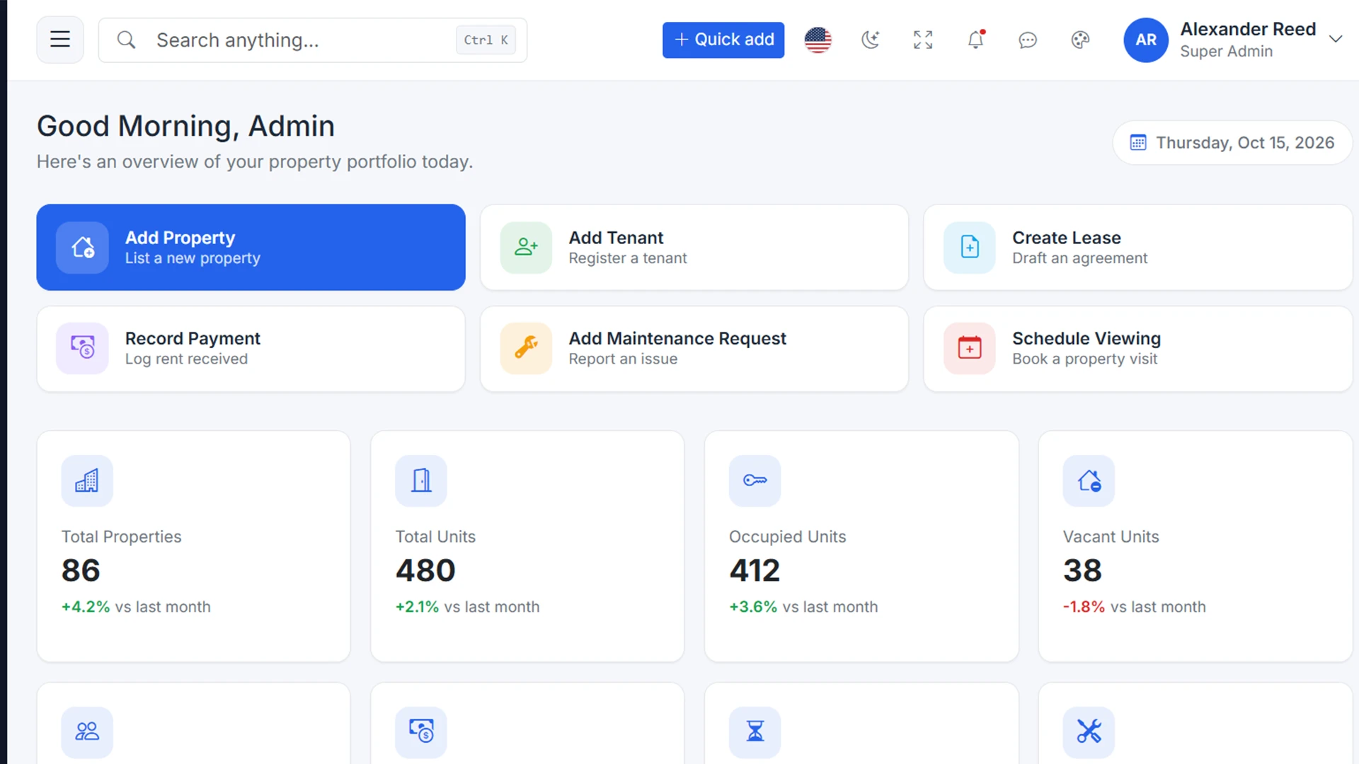 EstatePro - Real Estate Business Management Admin Dashboard Template (Screenshot 1 of 3)