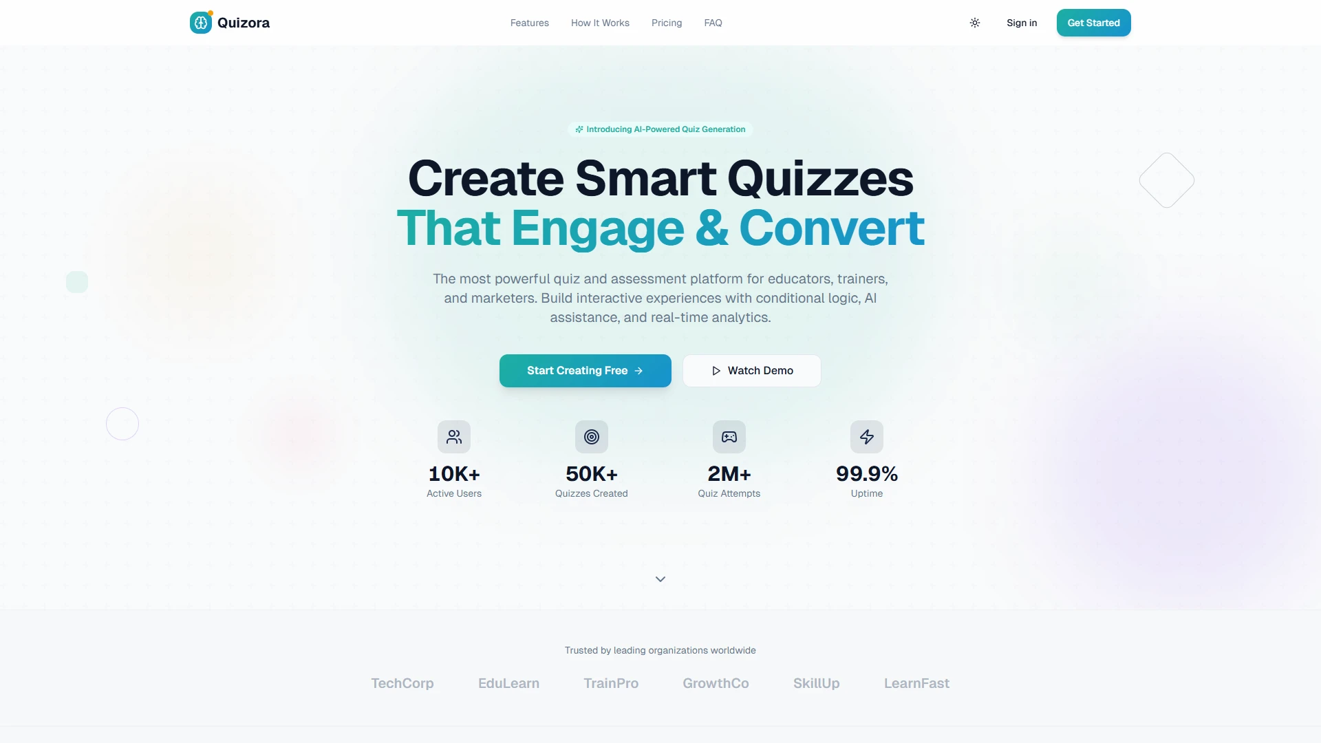 Quizora - AI-Powered Quiz & Learning SaaS Platform