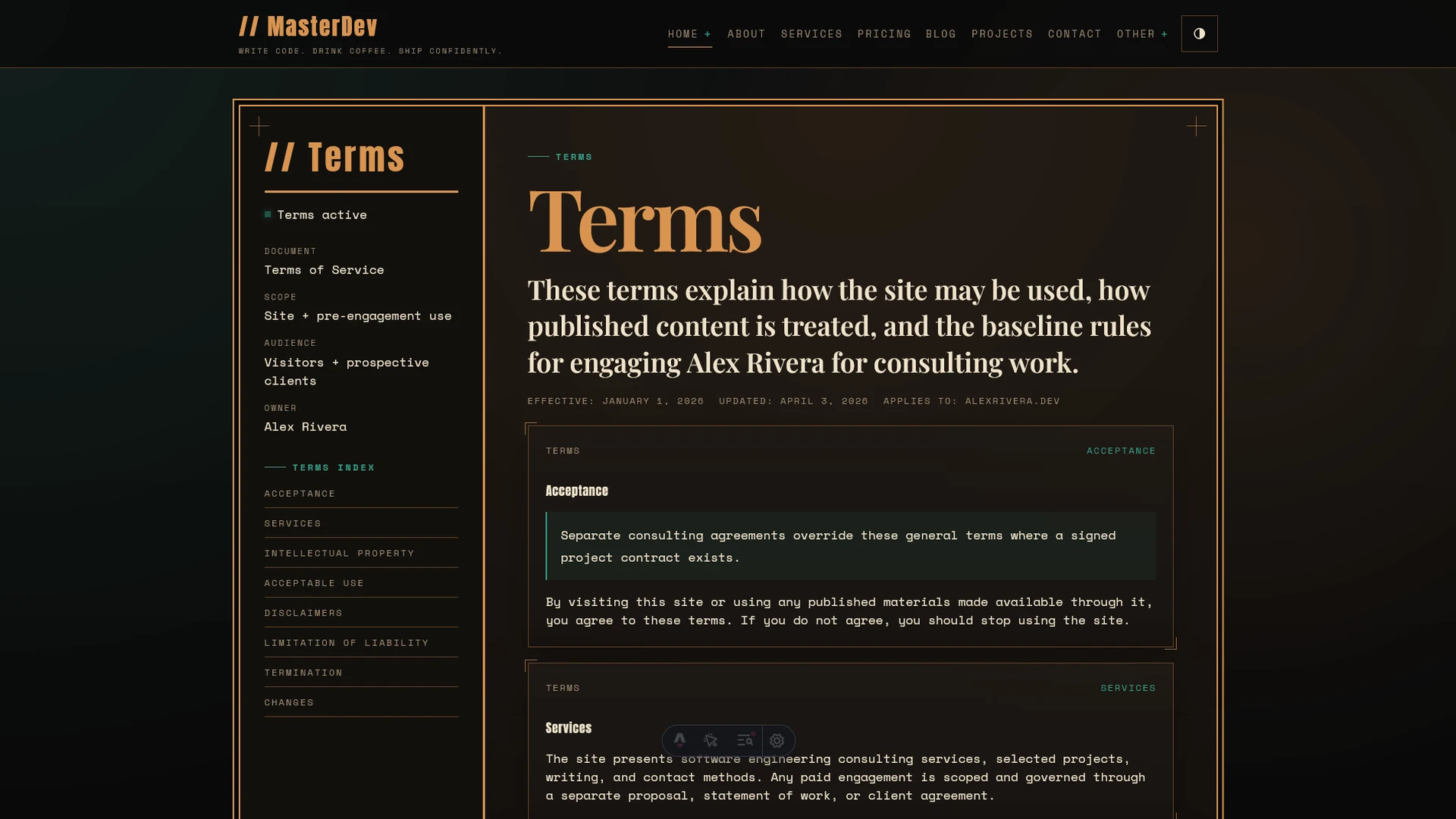 MasterDev - Developer Portfolio Astro Template with Sass & Tailwind Utilities