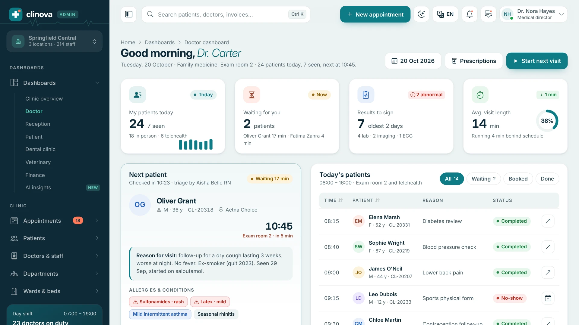 Clinova Admin - Clinic & Hospital Admin Dashboard Template (Screenshot 13 of 20)
