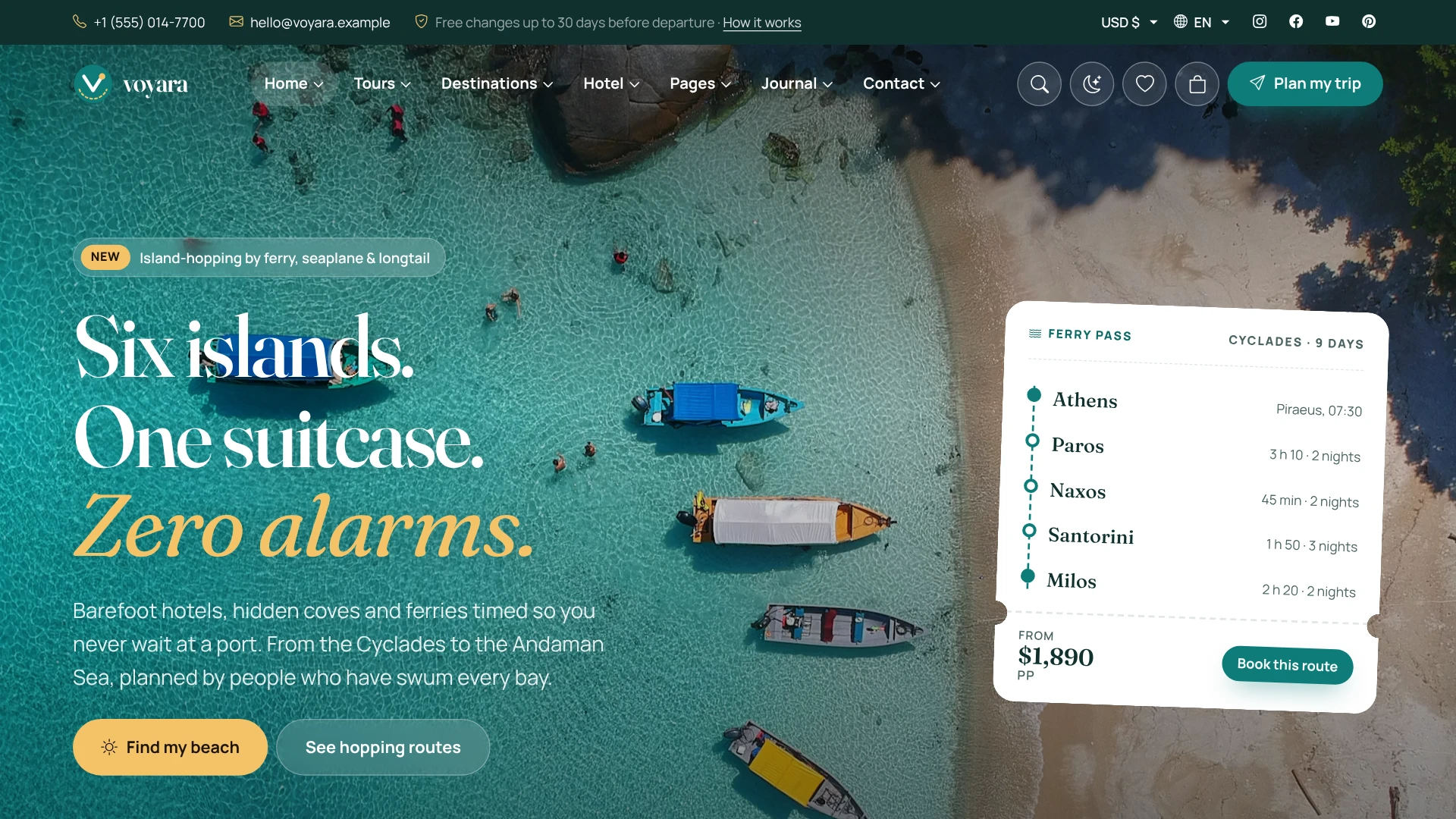 Voyara - Travel Agency & Boutique Hotel HTML Template