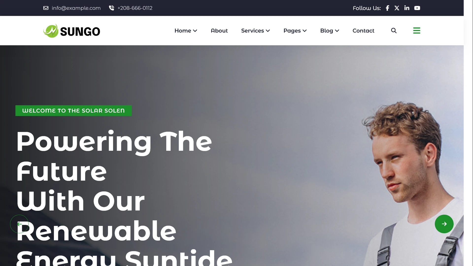 Sungo - Solar & Renewable Energy React JS Template