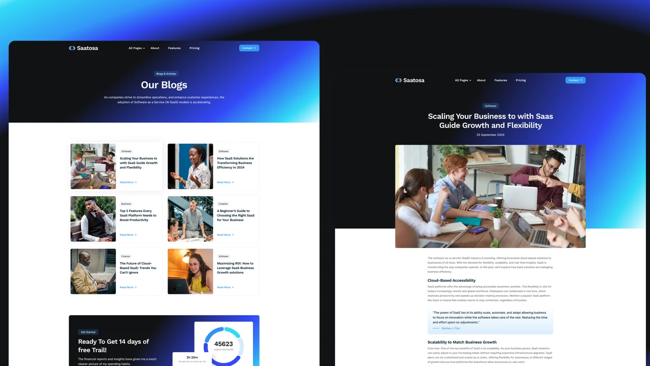 Saatosa - SaaS AI Startup Figma Template