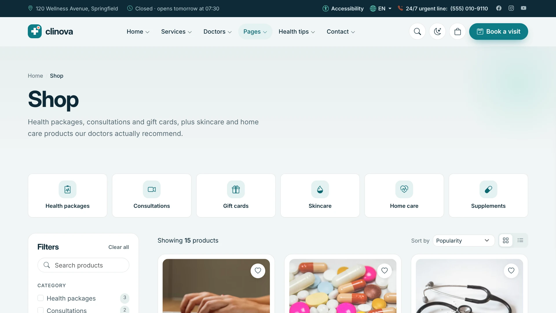 Clinova - Medical Clinic & Healthcare HTML Template