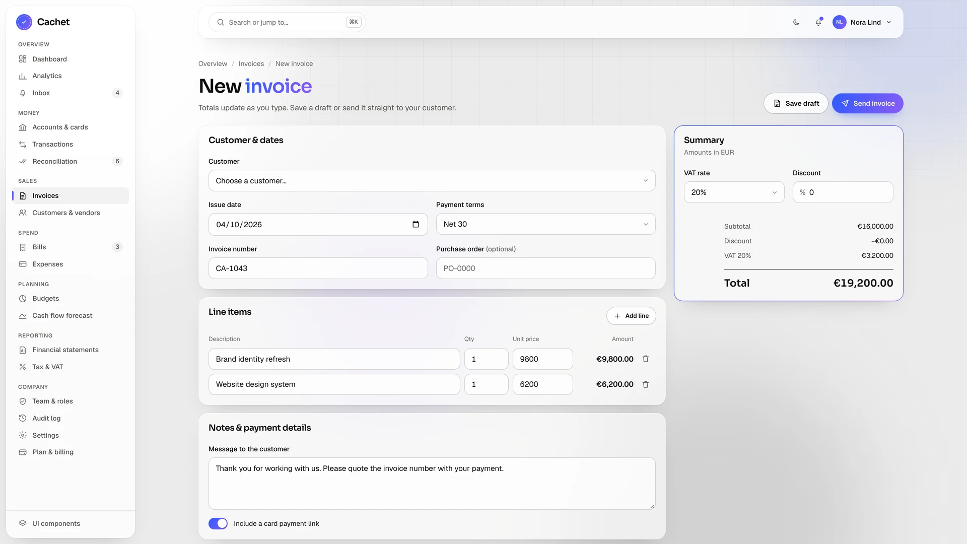 Cachet - Finance & Accounting Admin Dashboard Template