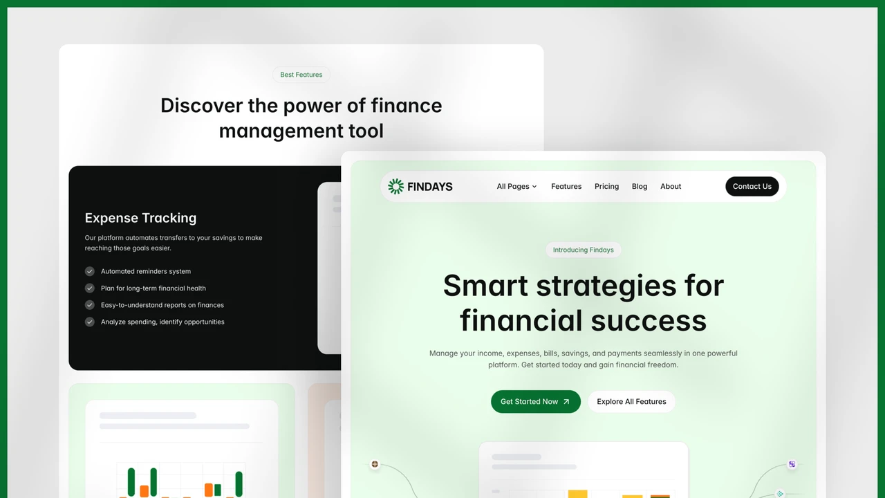 Findays - Multi Layout SaaS Figma Website Template