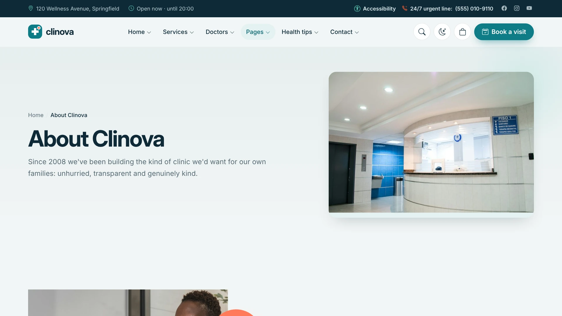 Clinova - Medical Clinic & Healthcare WordPress Theme