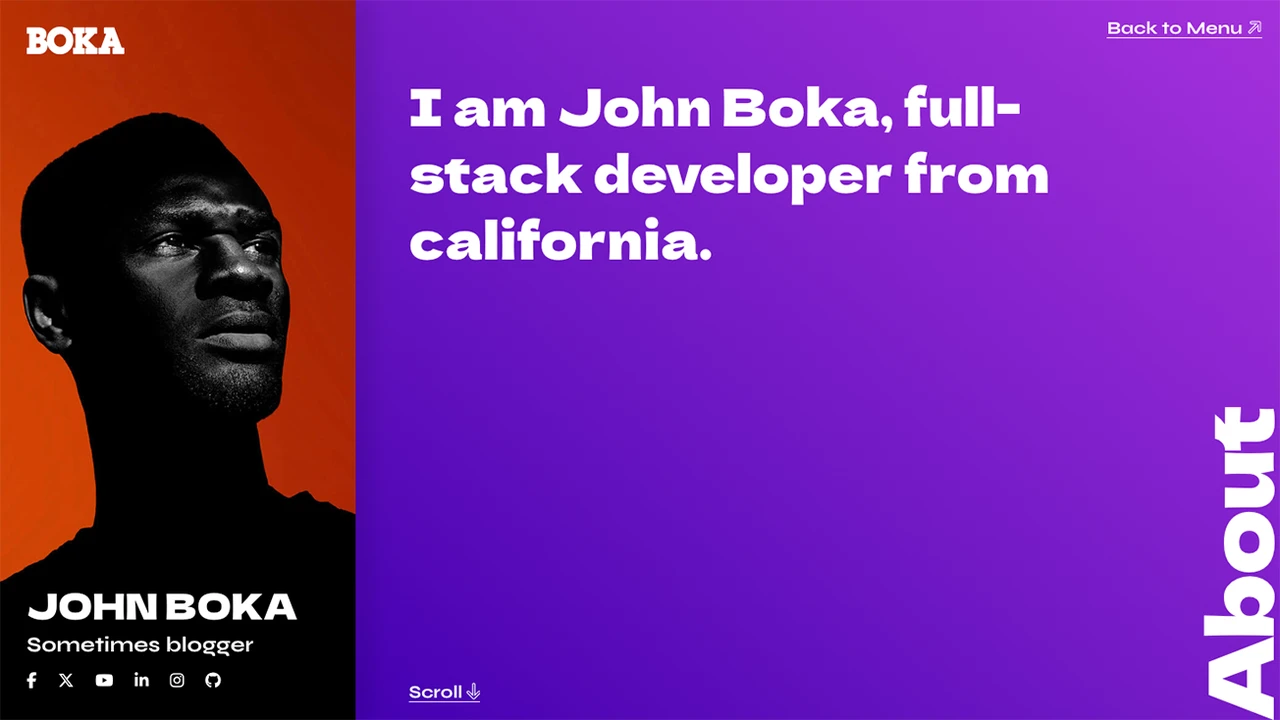 Boka - Personal Portfolio HTML Template