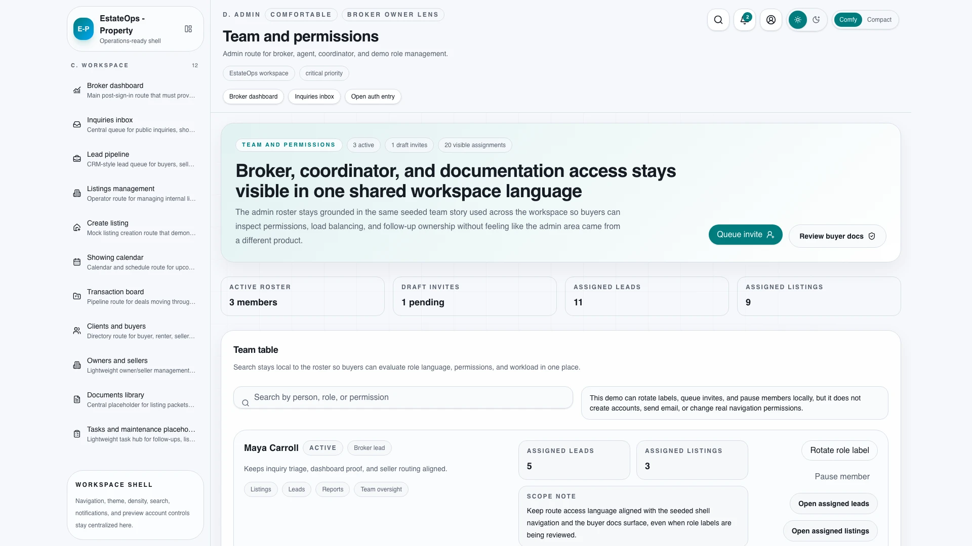 EstateOps - Real Estate CRM, Listings & Admin React Template