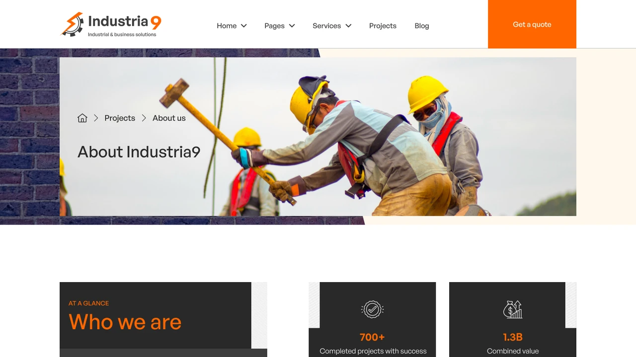 Industria9 - Factory, Industrial, and Building Construction Figma Template