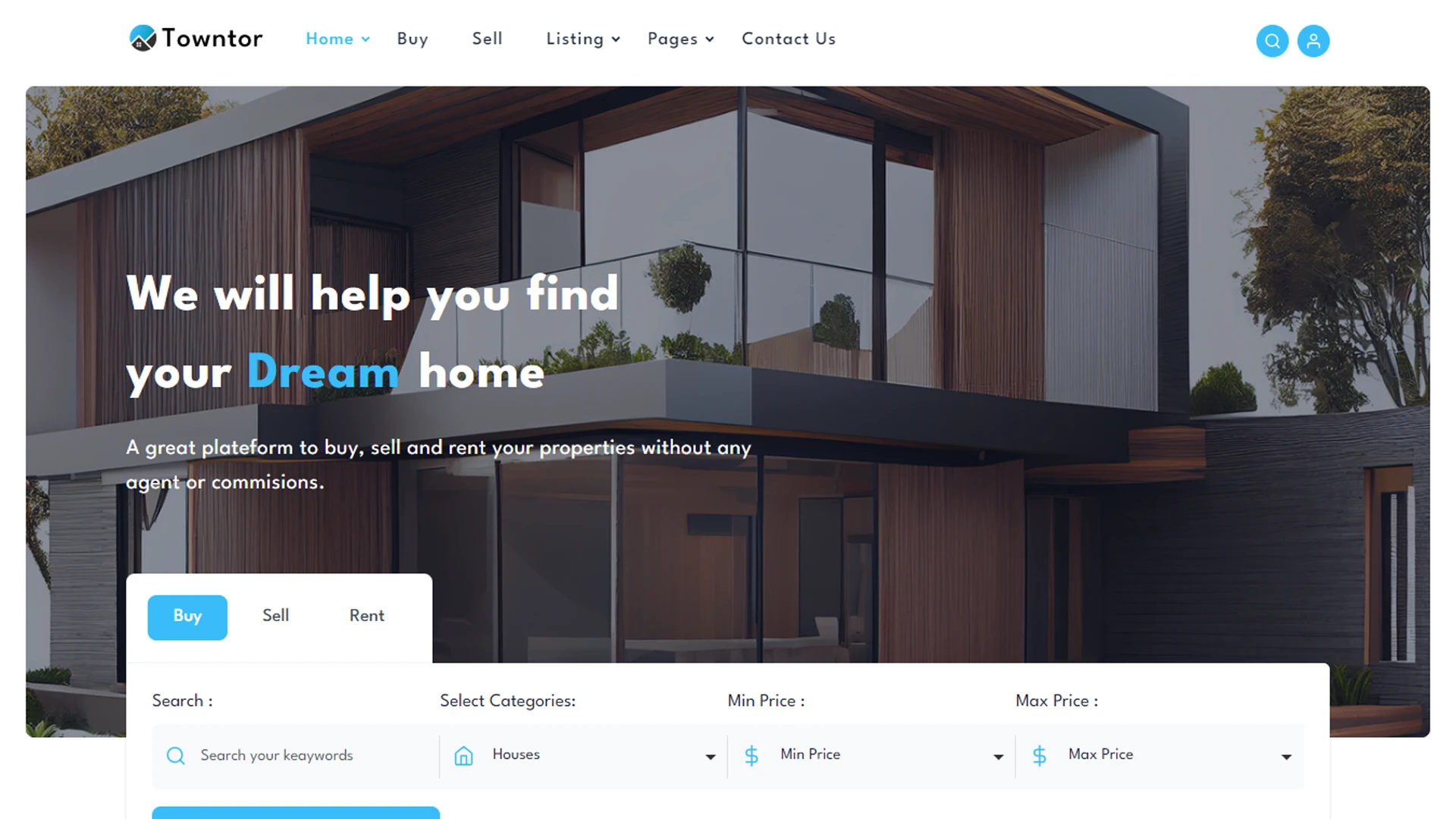 Towntor - Vue.js Real Estate Landing Template
