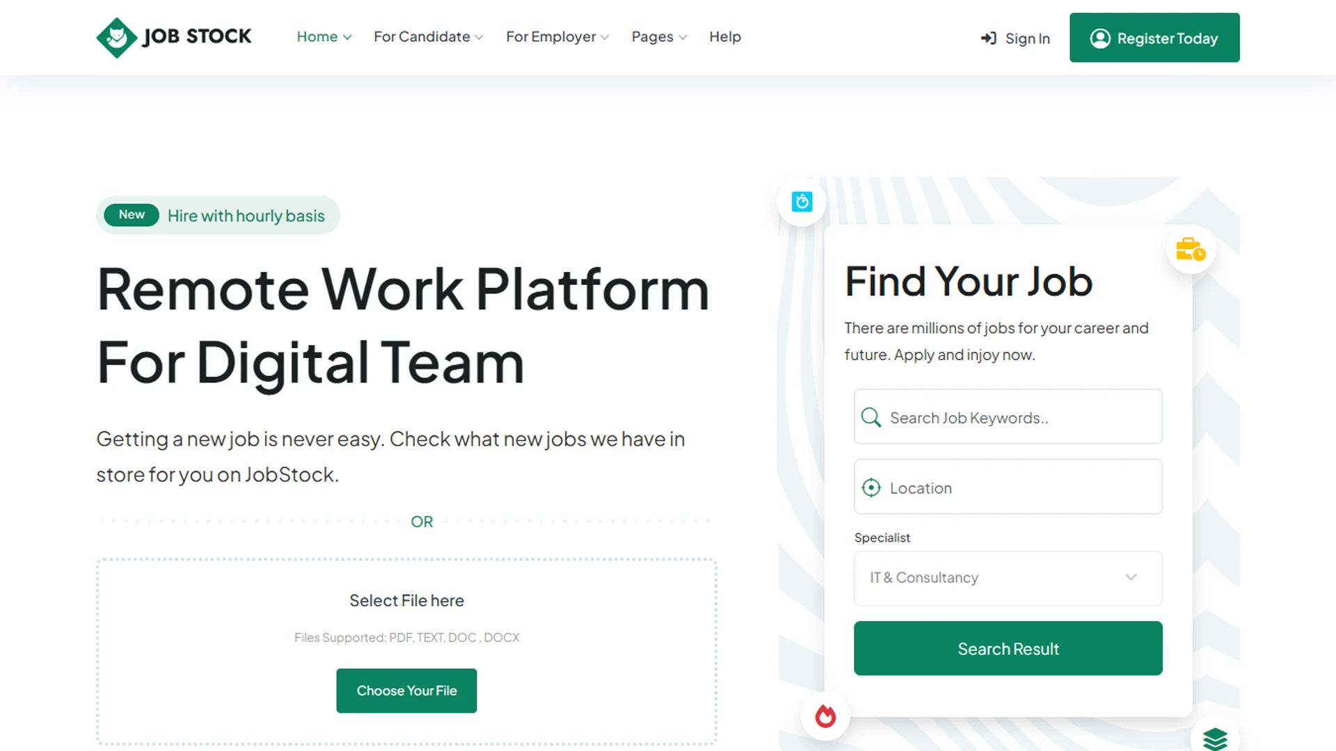 JobStock - CodeIgniter Job Listing, Job Portal Landing & Dashboard Template