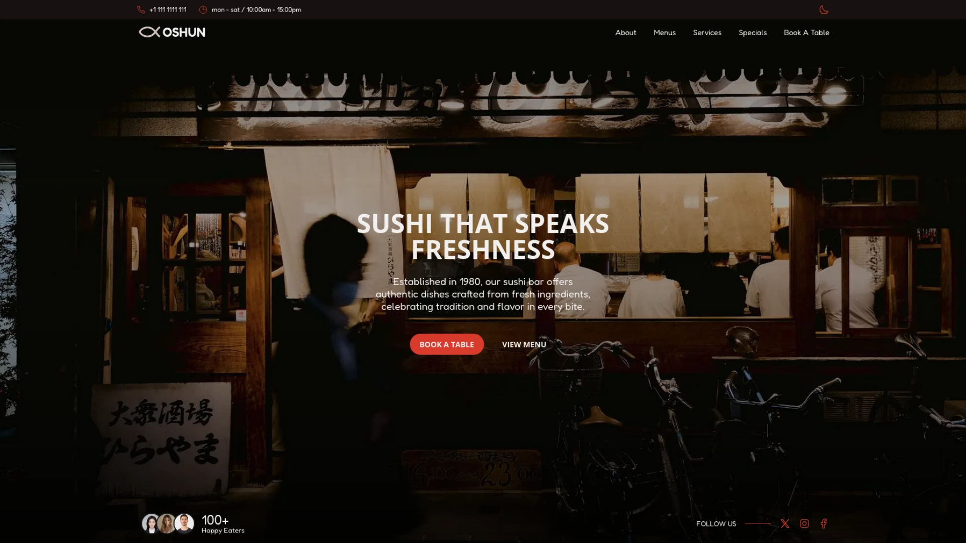 Oshun - Sushi Bar Landing Page Template