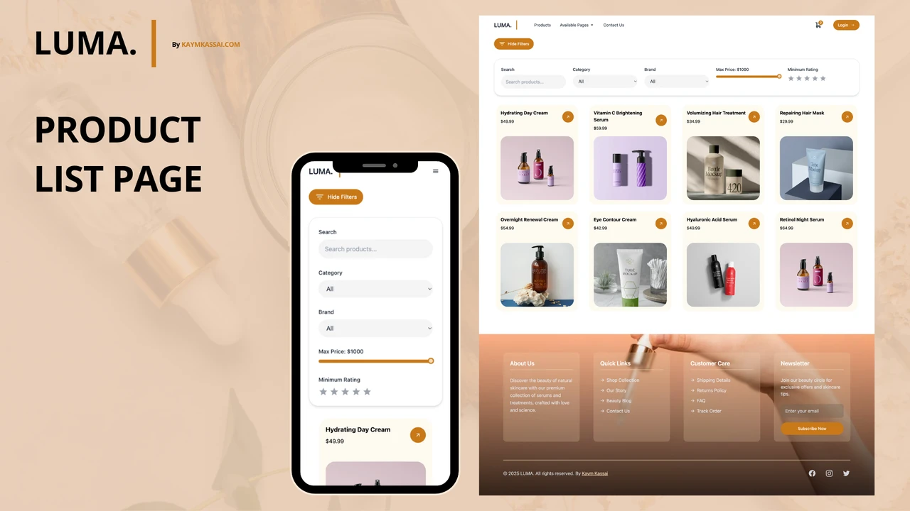 LUMA - Elegant Beauty eCommerce Template - React, Next.js & Tailwind CSS
