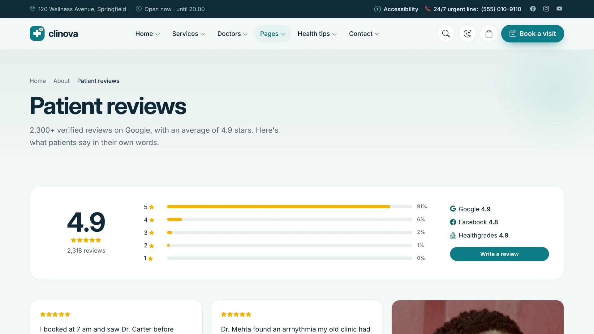 Clinova - Medical Clinic & Healthcare WordPress Theme