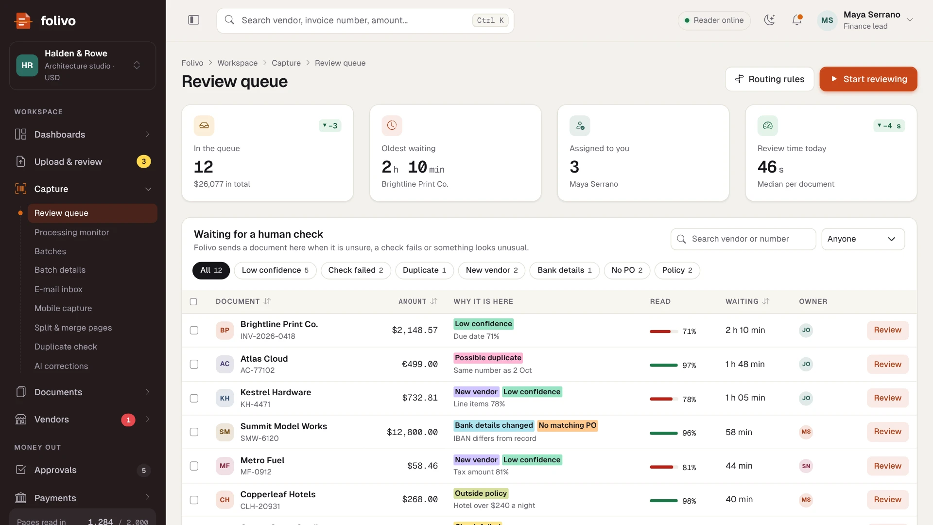 Folivo - AI Invoice & Receipt OCR Admin Dashboard Template HTML, React, Vue (Screenshot 15 of 20)
