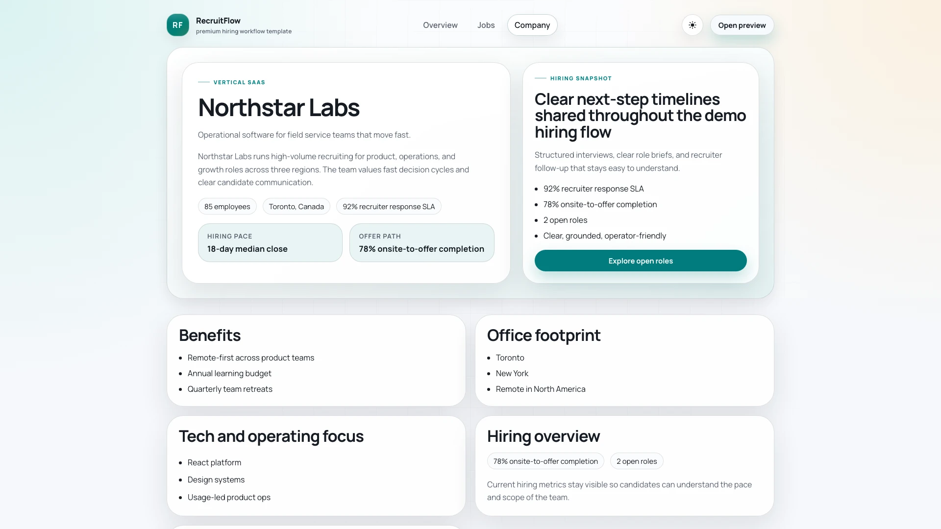 RecruitFlow - React Job Board & Recruiter Dashboard Template