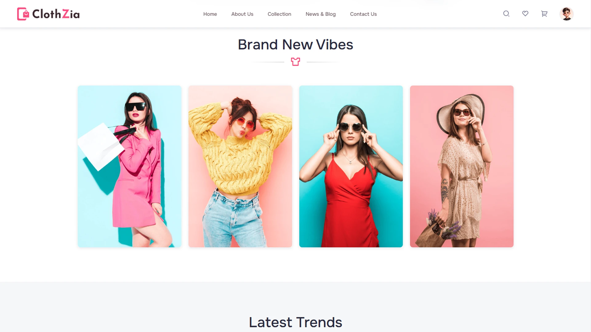 Clothzia - Ecommerce Website Template React Tailwind Modern Fashion Store