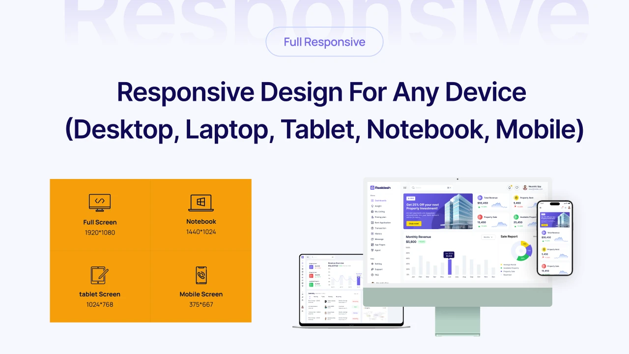 Realdash - Real Estate Admin Dashboard Figma UI Kit Template