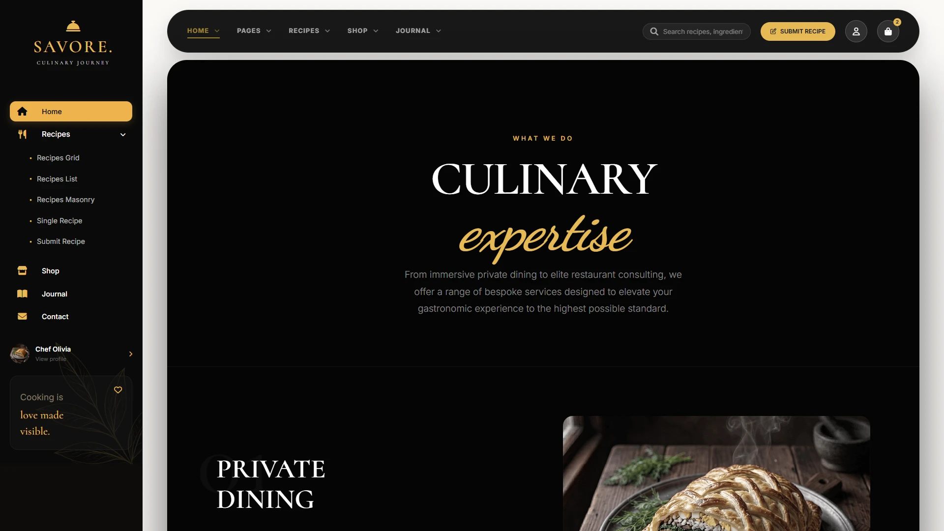 Savore - Food & Recipes WordPress Theme