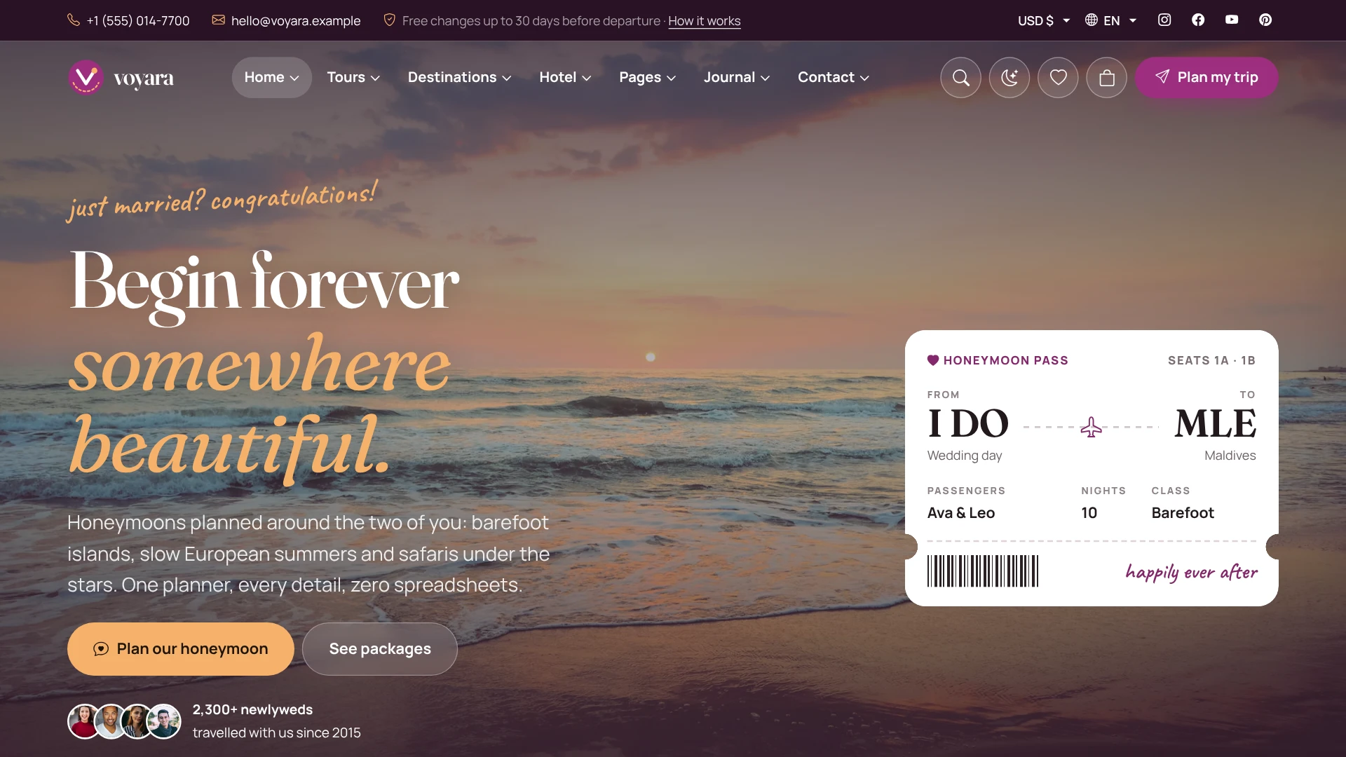 Voyara - Travel Agency & Boutique Hotel HTML Template