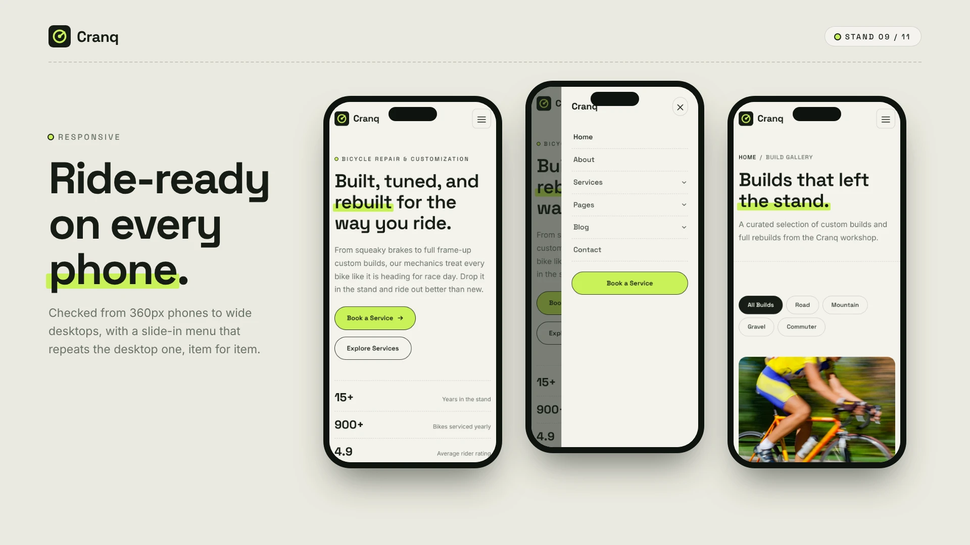 Cranq - Bicycle Repair & Customization HTML Template (Screenshot 8 of 10)