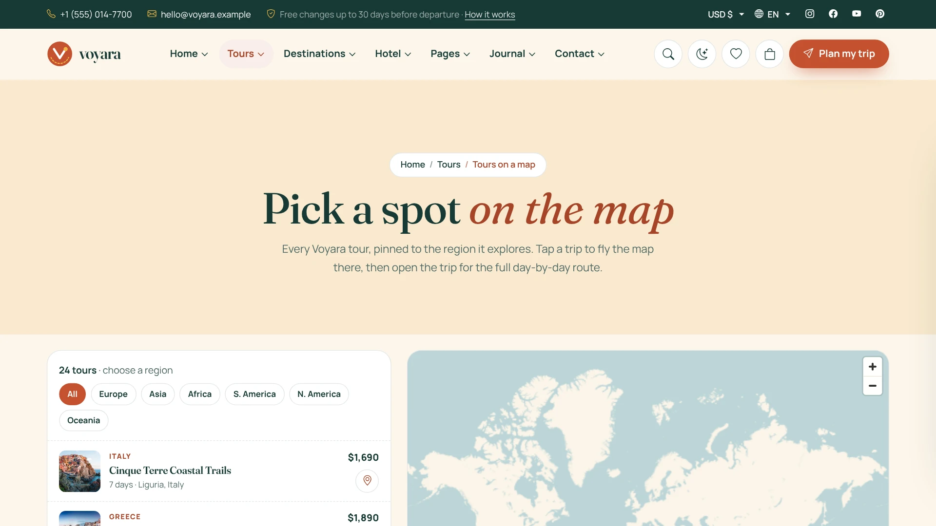 Voyara - Travel Agency & Boutique Hotel HTML Template