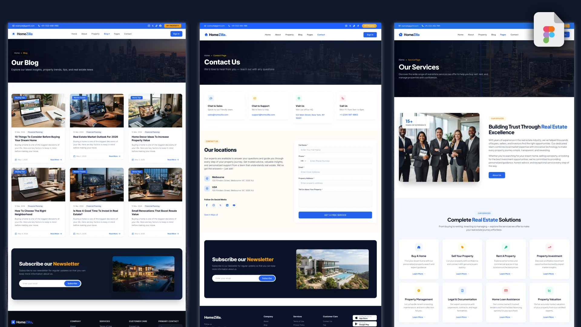 HomeZilla - Modern Real Estate & Property Figma UI Kit