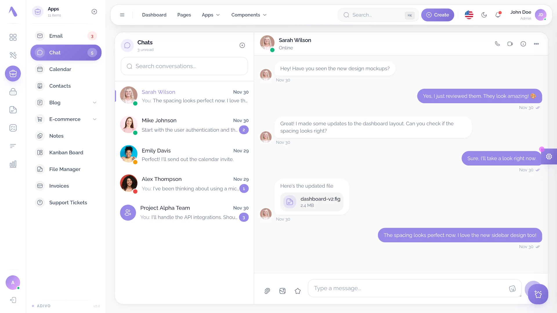 Adivo - AI Ready React 19 Admin Dashboard Template