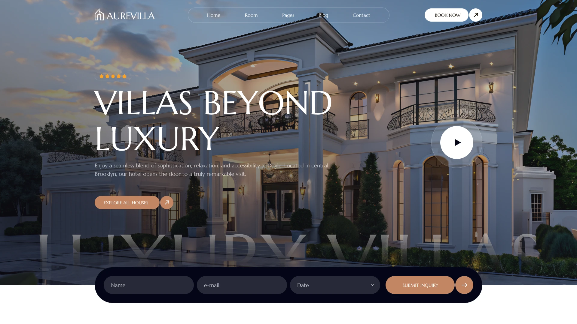 Aurevilla - Luxury Villa & Estate Figma Template (Screenshot 1 of 1)