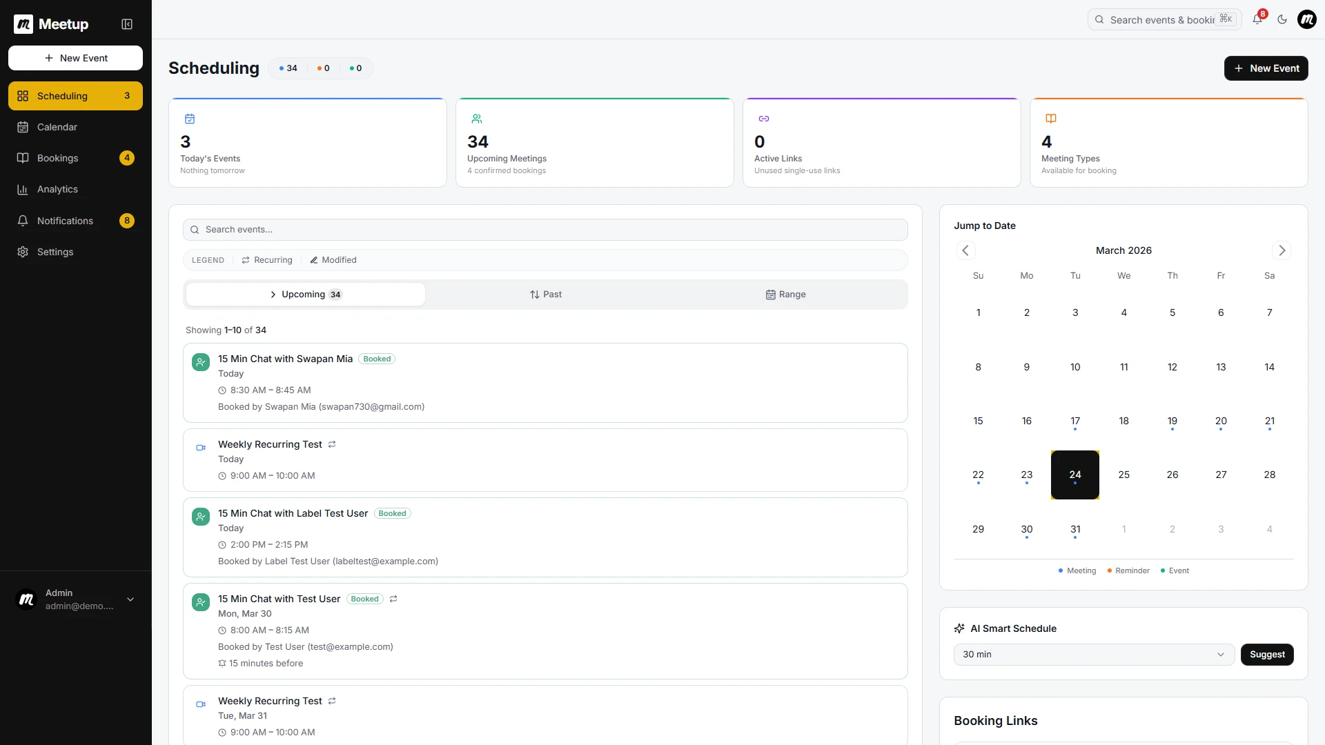 Meetup - AI-Powered Calendar & Meeting Scheduling Platform