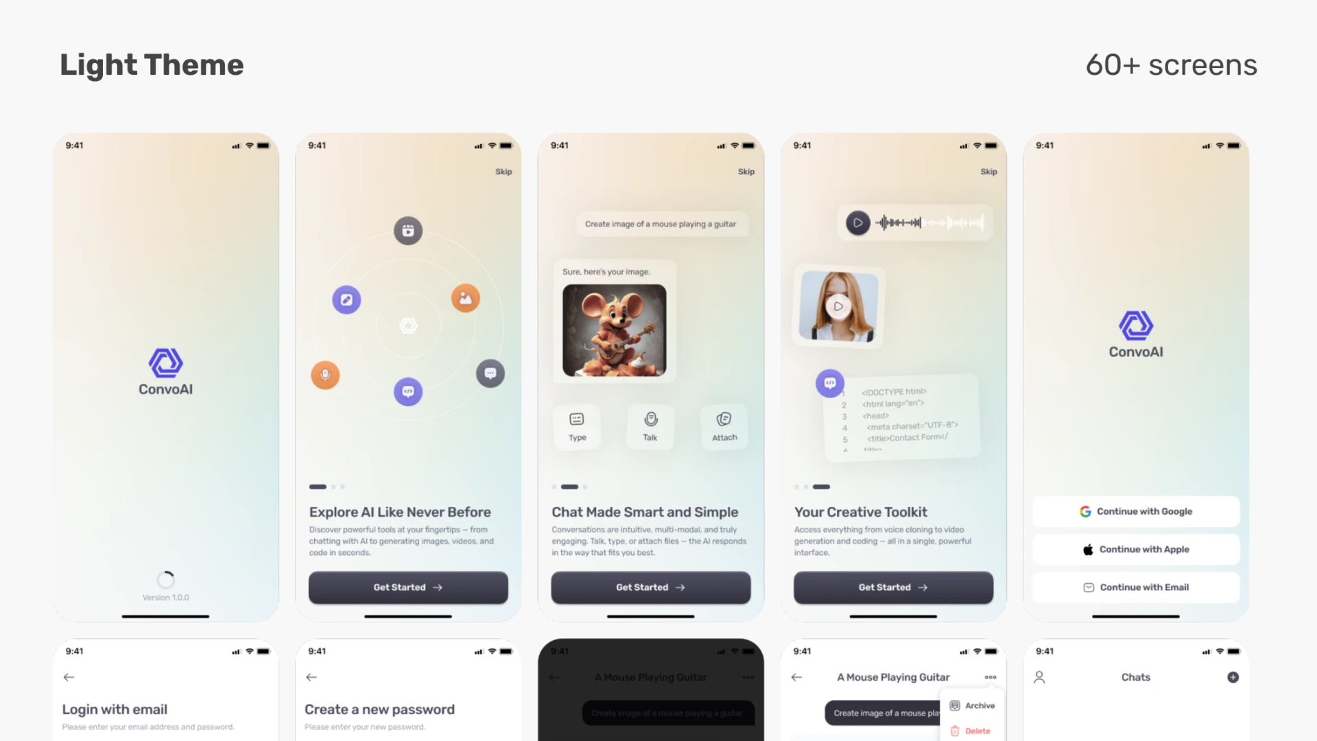 ConvoAI - AI Chatbot Mobile UI Kit