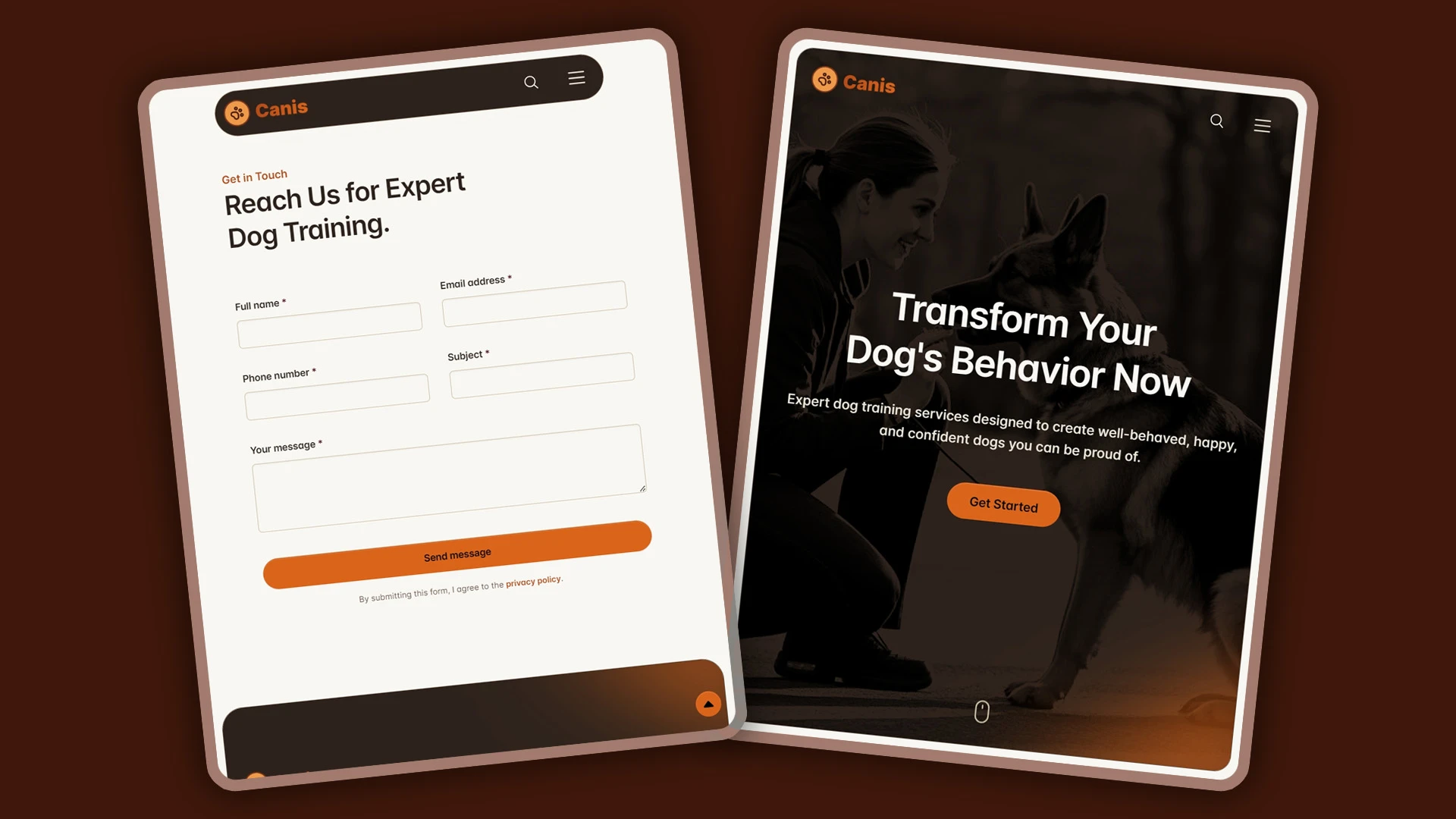 Canis - Professional Dog Training Services HTML Website Template