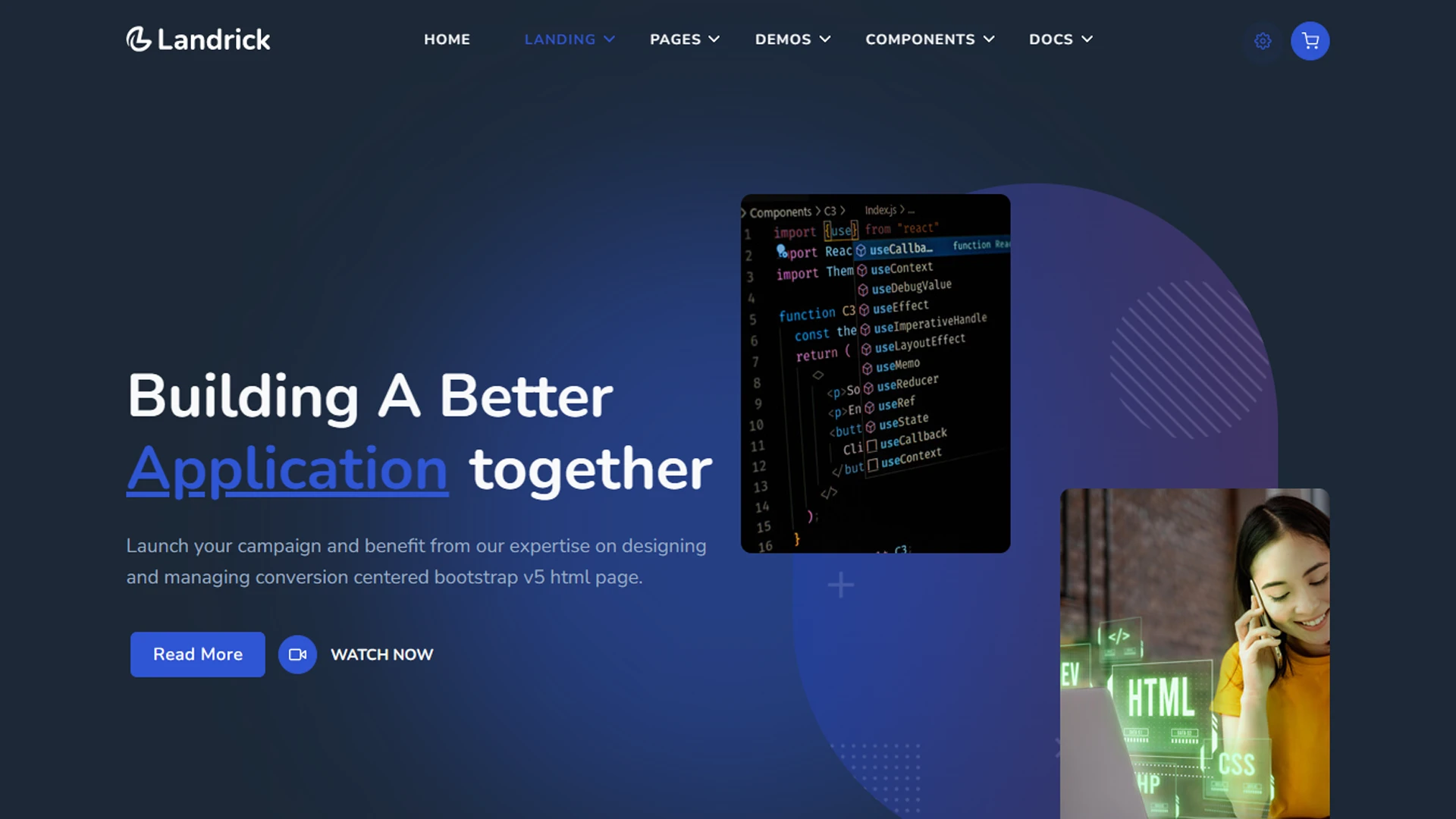Landrick - App, Saas & Software Landing & Admin Dashboard Bootstrap 5 Template