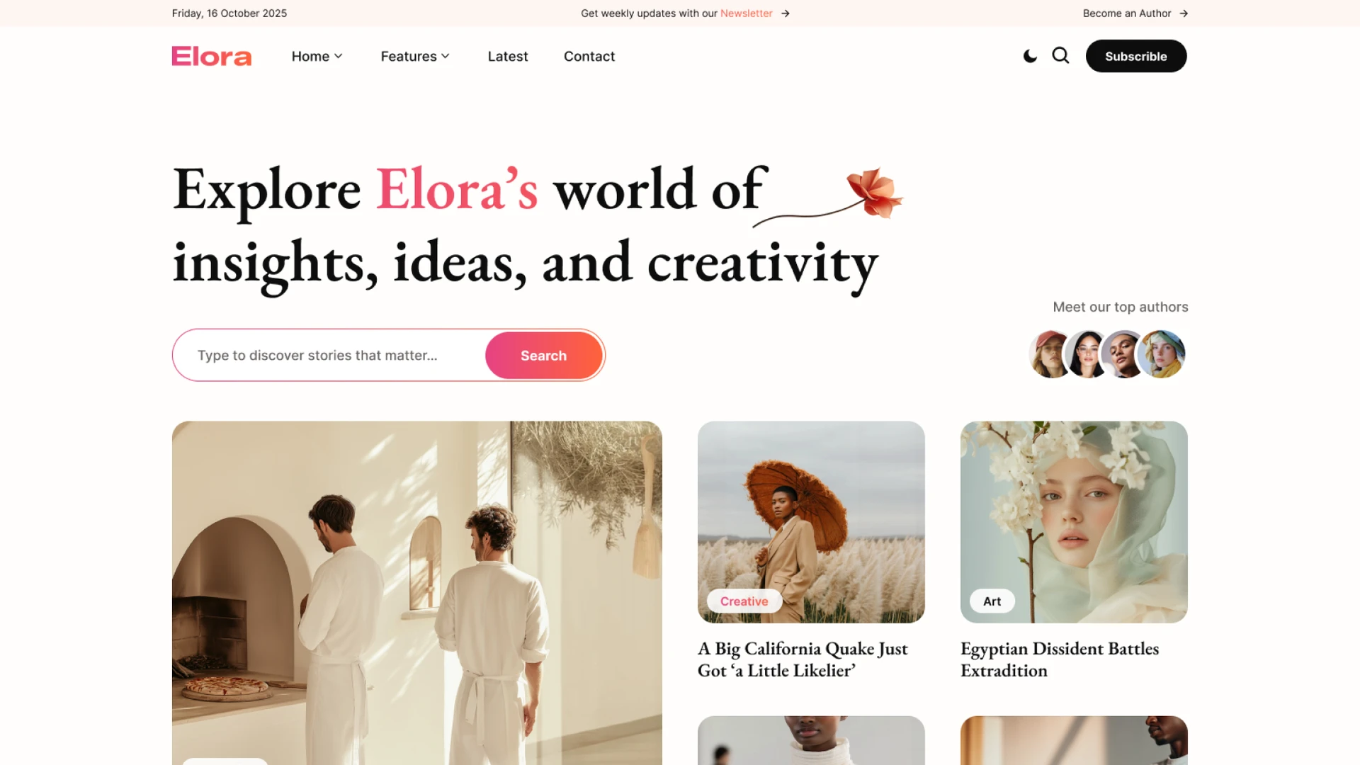 Elora - Creative Magazine WordPress Theme