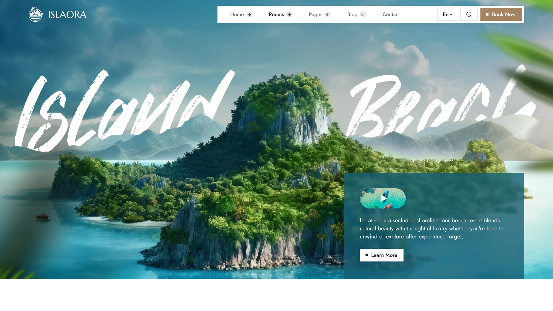 Islaora - Island & Beach Hotel Figma Template (Screenshot 1 of 1)