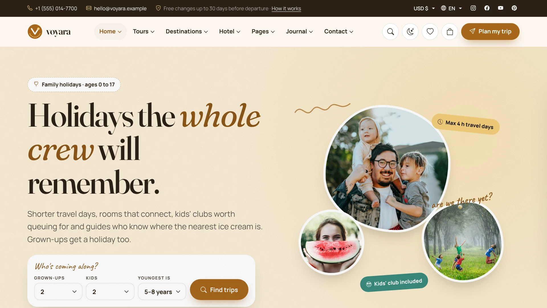 Voyara - Travel Agency & Boutique Hotel HTML Template