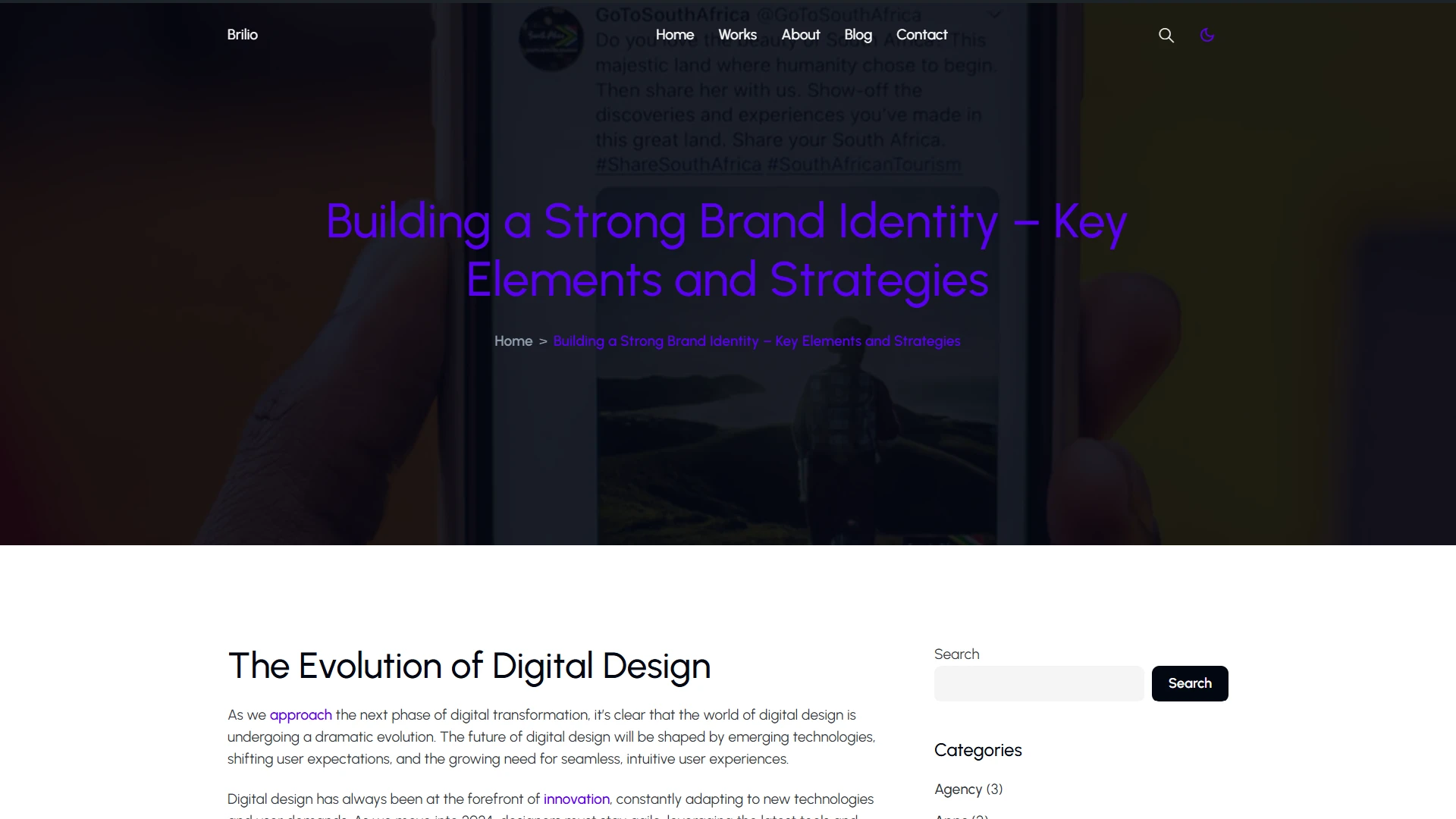 Brilio - Personal Portfolio WordPress Theme