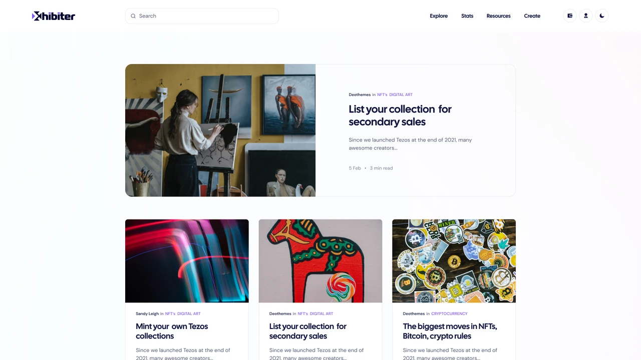 Xhibiter - Web3 Crypto NFT Marketplace Figma Template