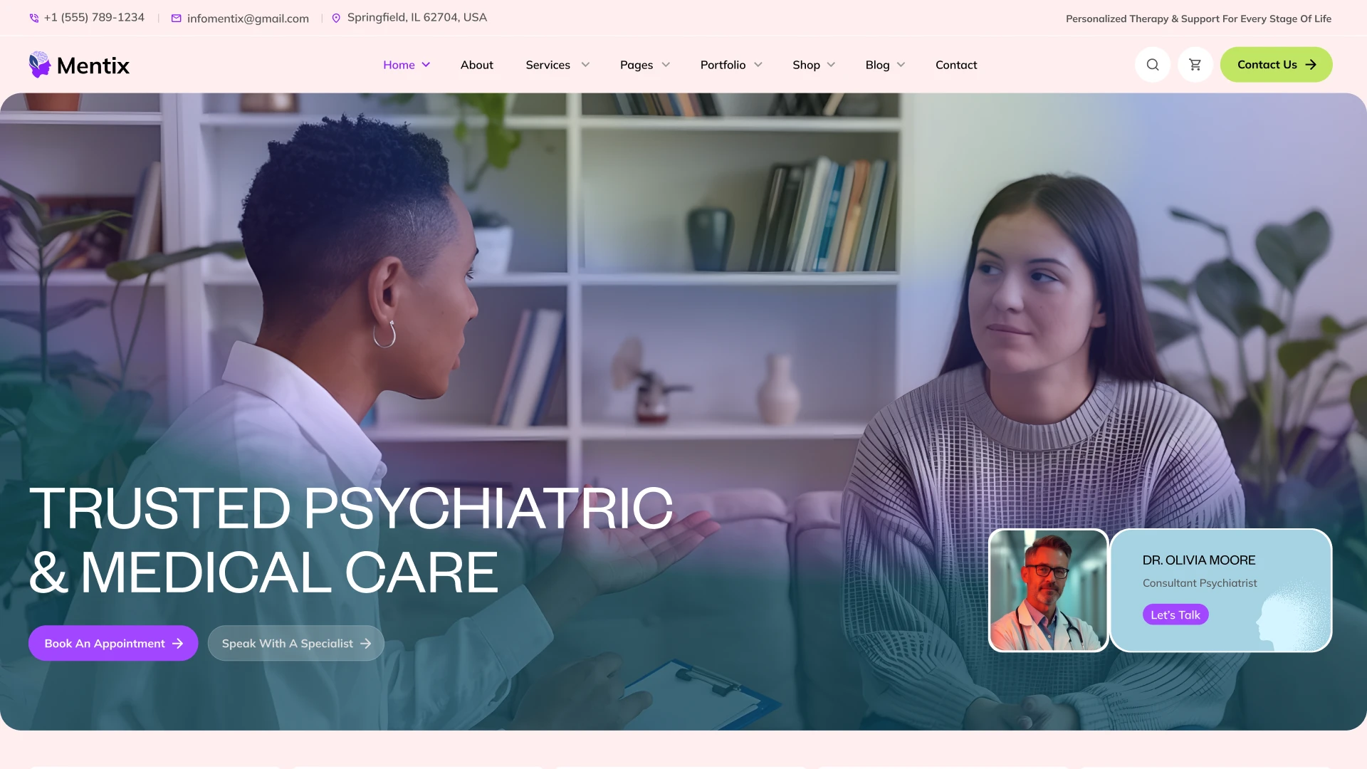 Mentix - Mental Health Clinics Figma Website Template