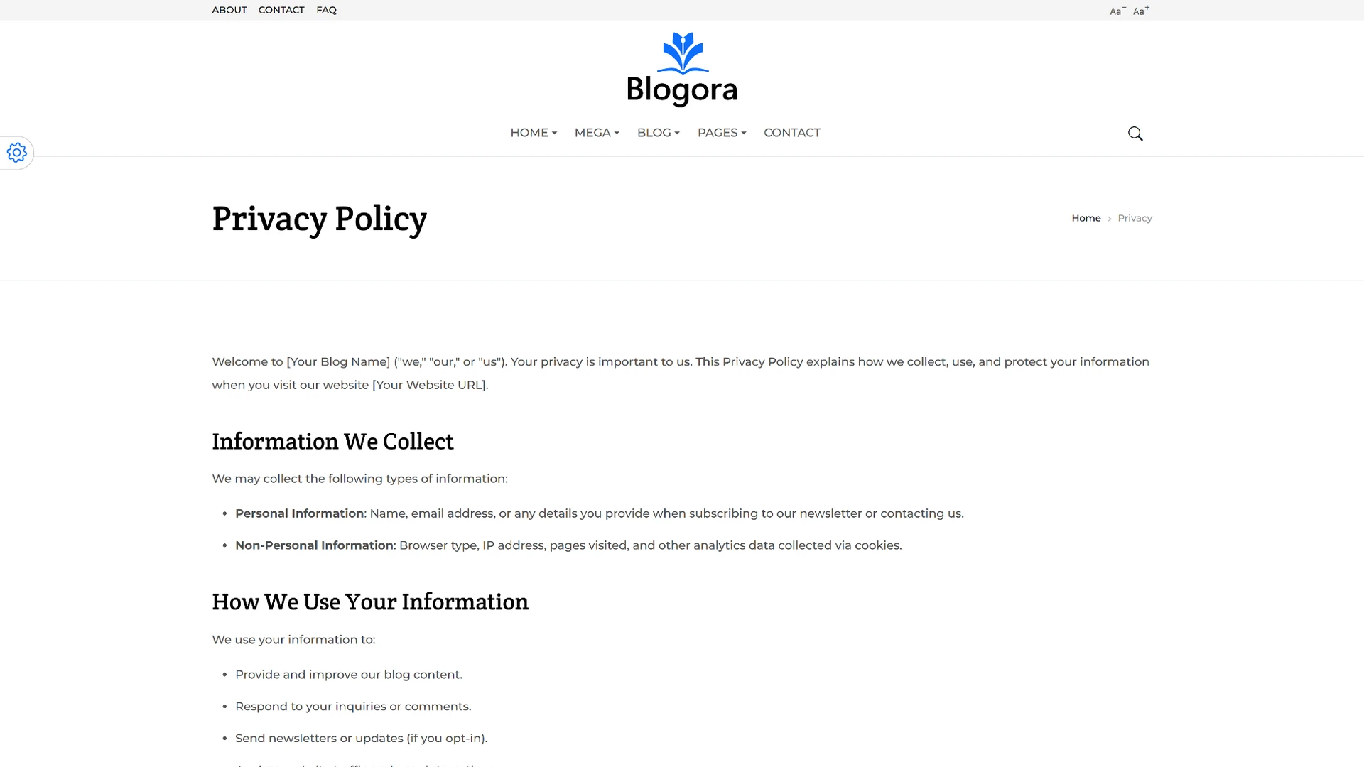 Blogora - Simple Personal Blog & Portfolio HTML Templates