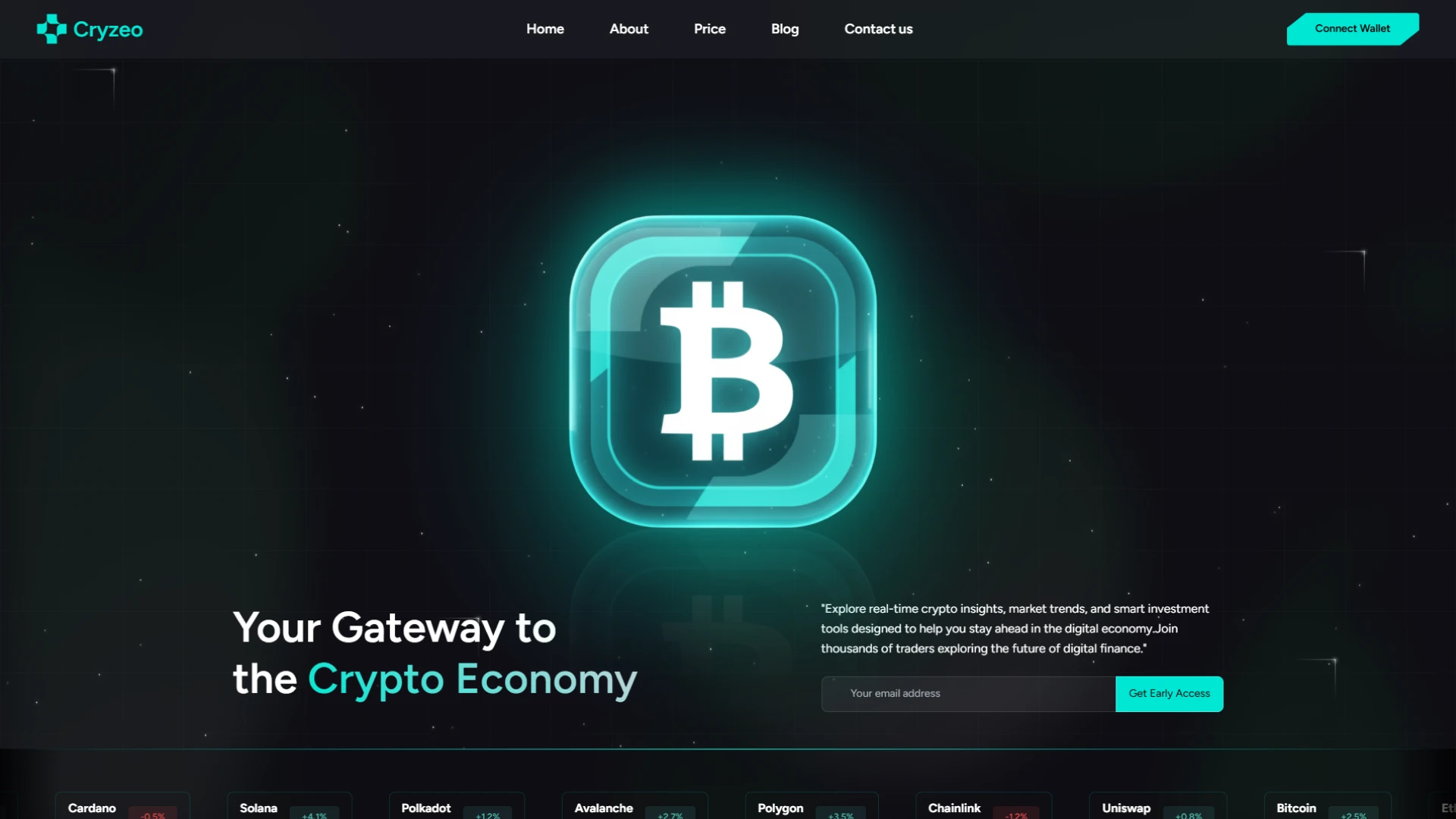 Cryzeo - Crypto Landing Website Template React Tailwind Modern Crypto